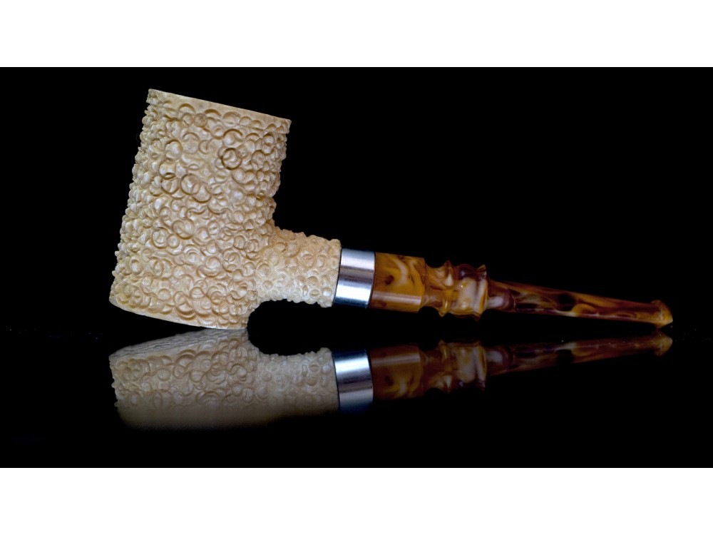 Block Meerschaum Rustic Poker Pipe